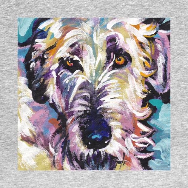 Irish Wolfhound Dog Bright colorful pop dog art by bentnotbroken11